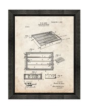 Solar Water Heater Patent Print Old Look with Beveled Wood Frame - $24.95+