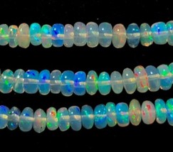 25cts Genuine Natural Opal 3-Strand Bead Bracelet with 14k Yellow Gold (#J5924) - £906.10 GBP