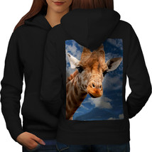 Giraffe Sky Wild Animal Sweatshirt Hoody Blue Safari Women Hoodie Back - £17.57 GBP