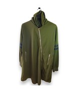 COOFANDY Men&#39;s Longline Cardigan Hoodie XXL Moss Green Navy Stripes Zip - $34.21 CAD