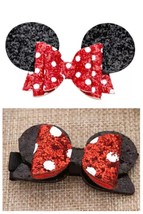 NEW Minnie Mouse Girls Glitter Hair Bow Clip - £3.76 GBP+