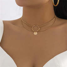 18K Gold-Plated Circle Layered Choker Necklace - $13.99