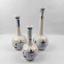 Montelupo Vase Set - Vintage Italian Blue and White Hand-Painted Ceramic... - $170.00
