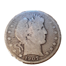 ½ Half Dollar Barber 90% Silver U.S Coin 1907 O New Orleans Mint 50C KM#116 - £34.82 GBP