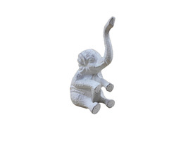 Whitewashed Cast Iron Elephant Metal Door Stop 8&quot;&quot; - $28.99