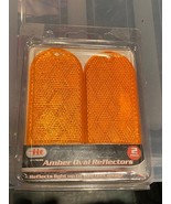 2 Pack Amber Oval 4&quot; X 2&quot;  Reflectors w/Adhesive iit #17640 *NEW* zz1 - $189.87 MXN
