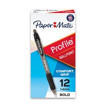 Paper Mate 89465 Profile Retractable Ballpoint Pens, Bold (1.4mm), Black... - £15.12 GBP