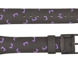 Swatch Replacement 17mm Plastic Watch Band Strap Black/Purple Design - $13.25