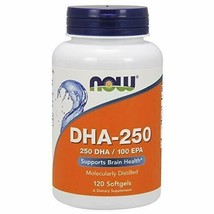 NOW Supplements, DHA-250 with 125 EPA, Molecularly Distilled, Supports Brain ... - £14.26 GBP