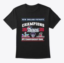 Patriots 2025 2026 AFC Championship Champions Shirt Classic Crew Neck T-... - $22.99