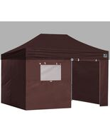 Eurmax USA Full Zippered Walls for 10x15 Sidewall Canopy Kit Brown - $1,465.65 MXN