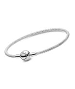 Jewelry Moments Mesh Charm Sterling Silver Bracelet - £157.82 GBP