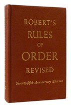 Henry M. Robert Robert&#39;s Rules Of Order 75th Anniversary Edition - £49.40 GBP