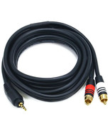 3.5mm Stereo Male to 2 RCA L/R Male 6 ft 22AWG Audio Patch Cable MONOPRI... - £30.68 GBP