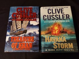 Clive Cussler Dirk Cussler Lot of 2 Hardcover Havana Storm &amp; Treasures of Khan - £8.44 GBP