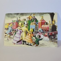 Alfred Mainzer Anthropomorphic Victorian Family Traveling Train Vintage Postcard - £7.78 GBP