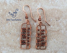 Handmade copper earrings: abacus - £28.06 GBP