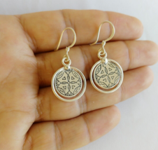 Moroccan Earrings Silver Sterling Circle Dangle Tuareg Engraved Earring ... - $645.87 MXN