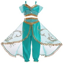 Girls Princess Jasmine Costume Halloween Party Dress Up for girls 2-10 Y... - £14.89 GBP+