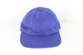 NOS Vtg 60s Streetwear Blank Leather Lined Fitted Hat Cap Blue USA 7 1/8 - £34.95 GBP