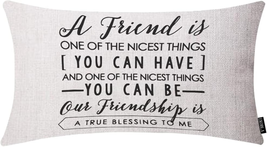 EKOBLA Friendship Gifts Square Throw Pillow Covers Blessing Friend Quotes You Ca - £12.09 GBP