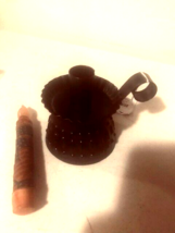 Jefferson small black tin Candle Holder with flag candlestick image 4
