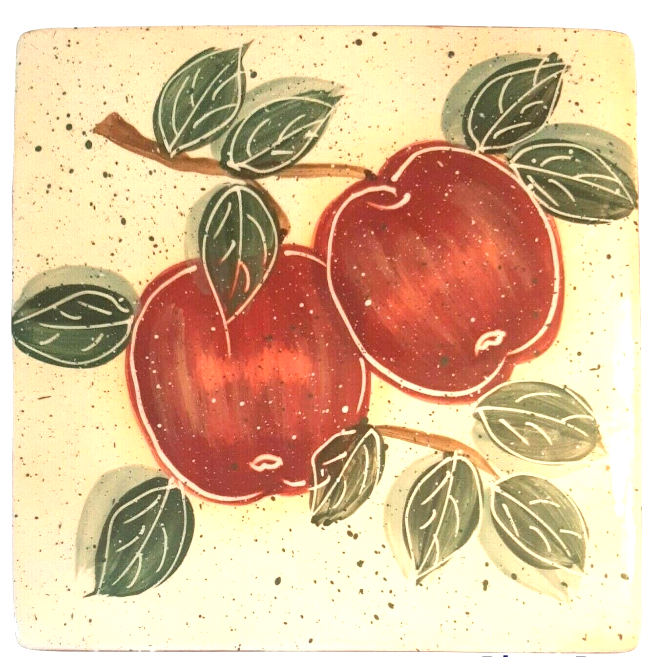 6 Inch Square Apple Themed Trivet or Wall Decor Julie Ueland for Enesco As Is - $13.07