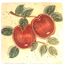 6 Inch Square Apple Themed Trivet or Wall Decor Julie Ueland for Enesco ... - £10.42 GBP