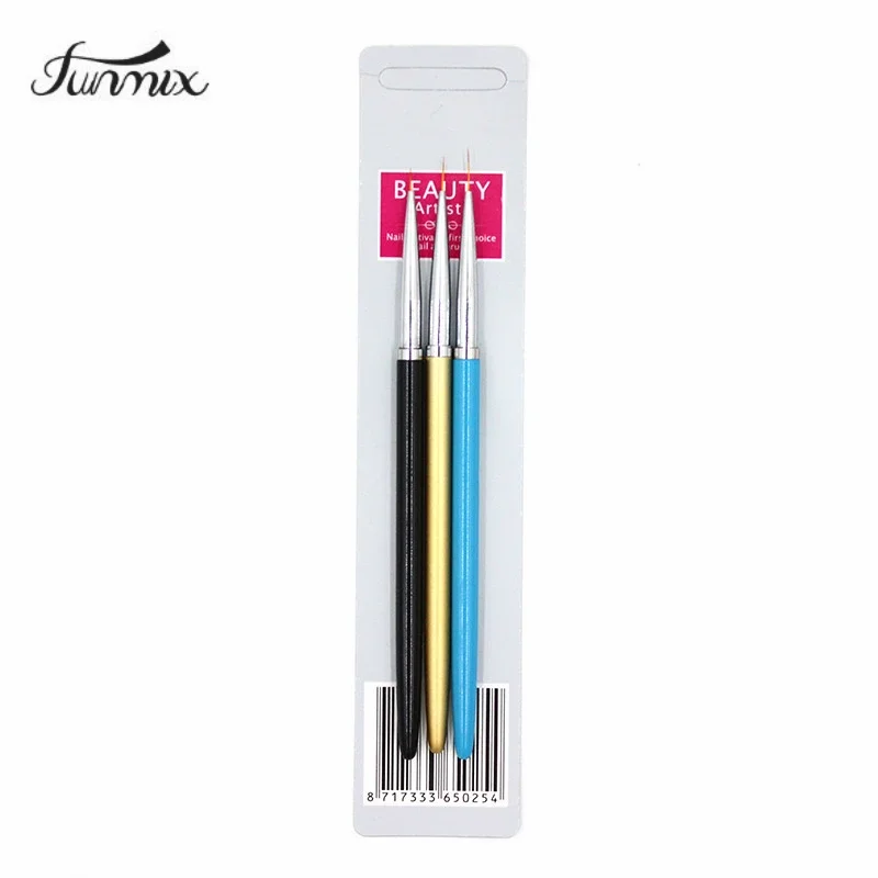 3pcs Fine Art Nail Art Brush Liner Pens Metal Handle For UV Gel Polish P... - £8.74 GBP