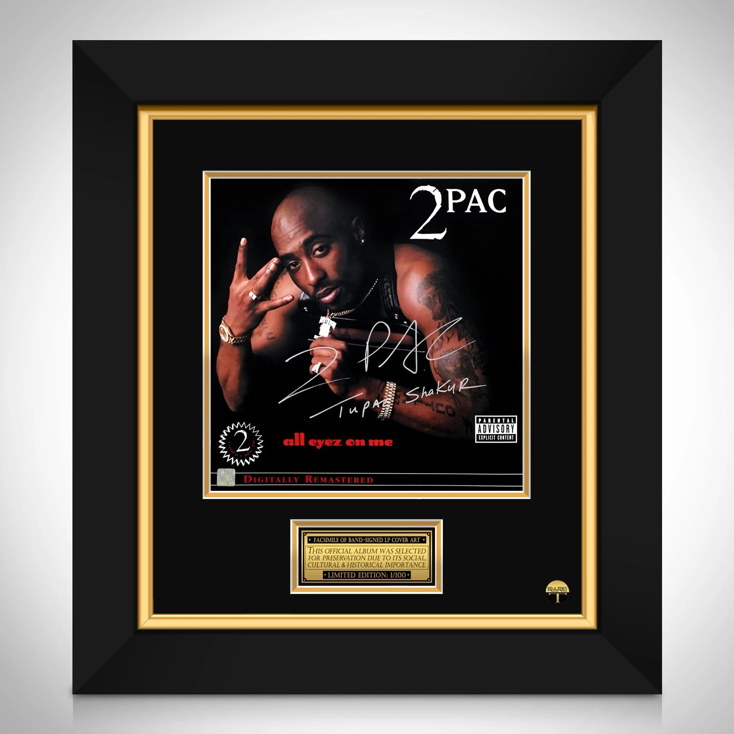 2PAC All Eyez on Me LP Cover Limited Signature Edition Custom Frame - £194.15 GBP