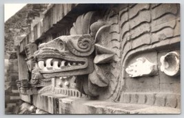 Mexico Temple Of Quetzalcoatl Feathered Serpent Carving Real Photo Postc... - $19.95