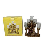 Vintage Christmas Jewels Bronze Nativity Five Cup Votive Candle Holder i... - $47.48 CAD