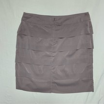 Tan Beige Layered Skirt Women’s Medium Minimalist Pencil Workwear Neutra... - £19.38 GBP