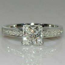 Princess Cut 2.30Ct Simulated Diamond Engagement Ring 14k White Gold in Size 7 - £215.01 GBP