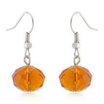 Orange Faceted Bead Earrings - $437.72 MXN