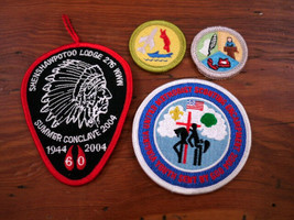4 Official BSA Boy Scouts America Merit &amp; Camp Retreat Badges Patches Vi... - £19.90 GBP