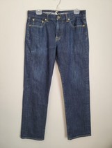 Christian Audigier Jeans Men 32 x 28.5 Blue Medium Wash Straight Leg Den... - £20.22 GBP