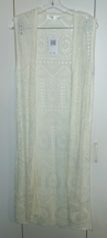 CHELSEA AND THEODORE LADIES WHITE KNIT LONG OPEN SWEATER VEST-NWT-$58-NICE - $24.99
