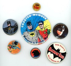 6 Batman Robin 1 ? pin  Charter Member Society 3 1/2&quot; 1966 Pinback. Very good - £34.31 GBP