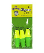 Mr. Crappie Bobbers 2-1/2&quot; Slippers with Bobber stops, Yellow/Green | 1 ... - $13.70 CAD