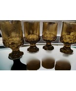 VINTAGE SET (4) TIFFIN FRANCISCAN MADEIRA 5½&quot; GLASS TUMBLERS - $538.91 MXN