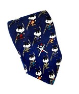 Snoopy Snow Joe Skiing Sunglasses Tie Peanuts  Wide 4&quot; L 57&quot; Silk Made USA - £12.38 GBP