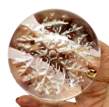 Cristal France Art Snowflake Dome Paperweight NWT - £15.81 GBP