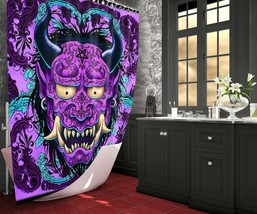 Pastel Goth Oni Shower Curtain, Neon Goth Home Decor - £55.60 GBP