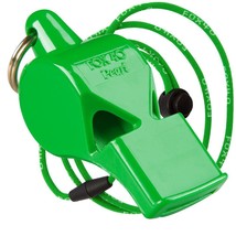 Neon Green Fox 40 Pearl Whistle Official Coach Safety Alert Rescue Free Lanyard - £6.80 GBP