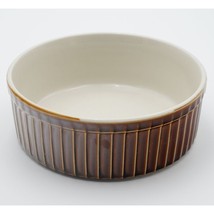 Vintage Hall USA #2504 Pottery Brown Ribbed Souffle Baking Dish 6 3/4” - £16.04 GBP