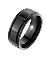 Mens Black Titanium Ring Simple Gothic Casual Anniversary Wedding Band 8... - £16.01 GBP