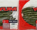 Yum Dinger Worm Bass Fishing Bait w/Hook Slot 4 In Green Pumpkin 10/Pk Y... - $13.85