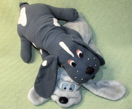 Vintage Pound Puppies ? Plush Hound Dog Lot Of 2 Gray Black 17&quot; &amp; 19&quot; Stuffed - £24.66 GBP