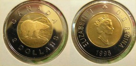 Canada 1998 W Two Dollar $2.00 Twoonie Proof Like - $5.96